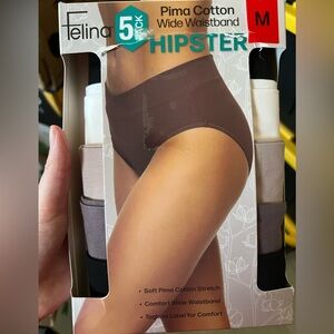 open box Felina Pima cotton hipster underwear 5 pair